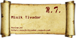 Misik Tivadar névjegykártya